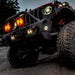 KC HiLiTES Cyclone V2 LED Accessory Light 5w Flood Beam - Front View of Black Jeep