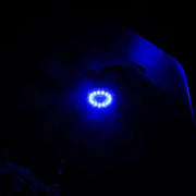 Blue LED light shining in the dark - KC HiLiTES Cyclone V2 replacement lens