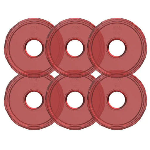 Red plastic washers for KC HiLiTES Cyclone V2 LED replacement lens, made of polycarbonate material