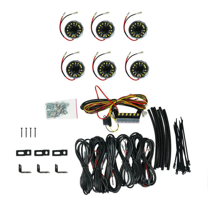 KC HiLiTES Cyclone V2 LED Rock Light - 6-Light System with Wiring Kit for Car