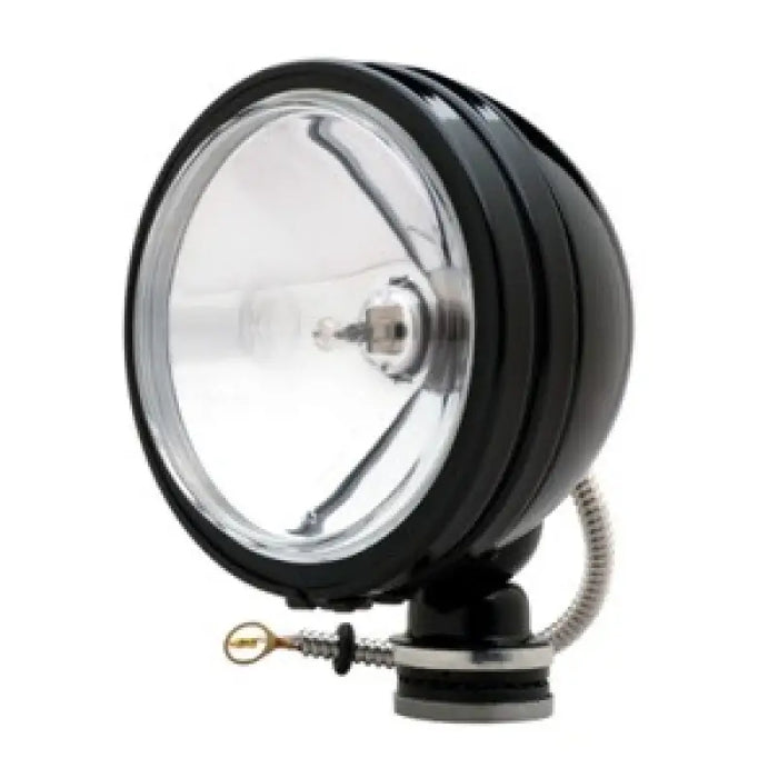 KC HiLiTES Daylighter 6in. Halogen Light 100w Spot Beam - Black SS with white light on it