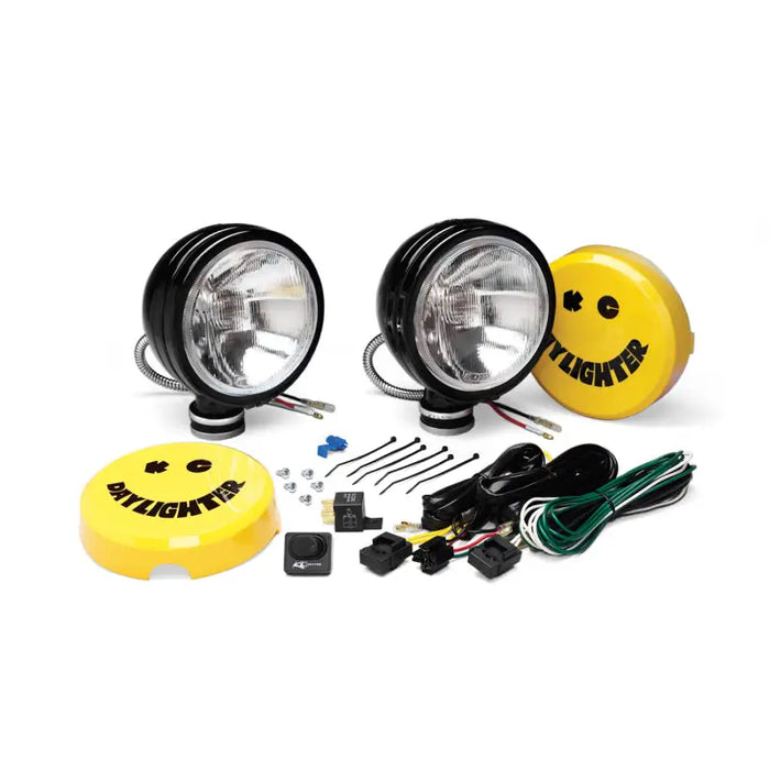 Pair of yellow LEDs and wiring kit for KC HiLiTES Daylighter 6in. Halogen Light 100w Spread Beam - Black SS