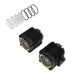 Pair of black motorcycle headlight bulbs with yellow lens in KC HiLiTES FLEX ERA 1 (2-Light) Master Kit