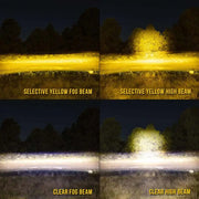 KC HiLiTES FLEX ERA Fog Lights with different light effects.