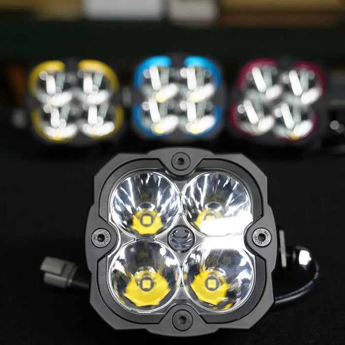 KC HiLiTES FLEX ERA 4 Color Bezel Ring Black LEDs for Motorcycle Lights