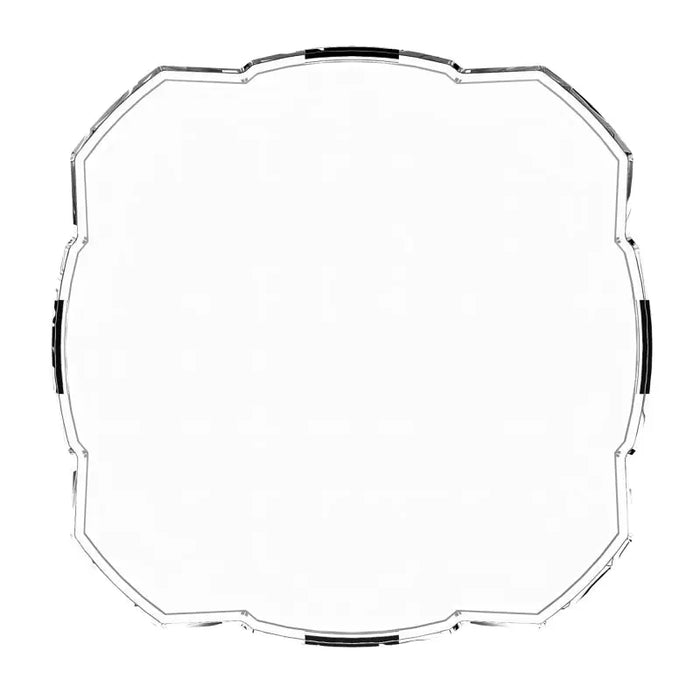 Silver frame with white background, KC HiLiTES FLEX ERA 4 Light Shield Hard Cover - Clear.