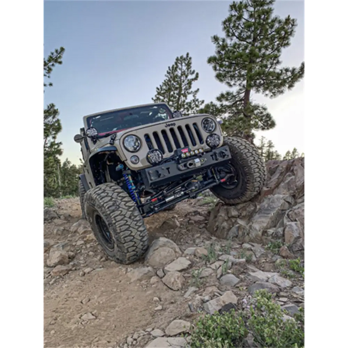 KC HiLiTES SlimLite 6in. LED lights on jeep driving rocky trail