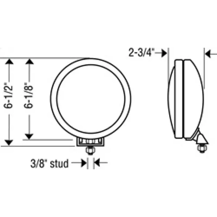 KC HiLiTES SlimLite® 6in. LED Lights: Round light fixture drawing