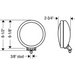 KC HiLiTES SlimLite® 6in. LED Lights: Round light fixture drawing