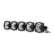KC HiLiTES Universal 32in. Pro6 Gravity LED 5-Light 100w Combo Beam Light Bar with four black LEDs and white lights