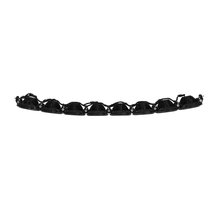 KC HiLiTES Universal 50in. Gravity LED 8-Light Bar with black plastic chain against white background.