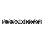 Black and white crystal bracelet on gravity LED light bar