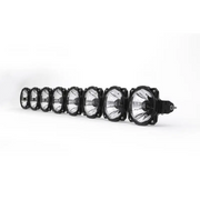KC HiLiTES Universal Pro6 Gravity LED Light Bar with 8 Black and White LEDs on White Background