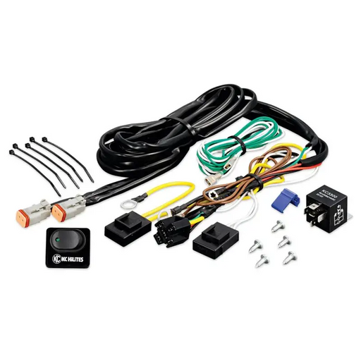 Car alarm system with remote control, KC HiLiTES Wiring Harness w/40 AMP Relay & LED Rocker Switch for 130w lights.