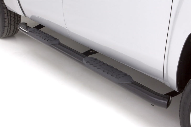 Lund black oval steel nerf bars for toyota tacoma access cab