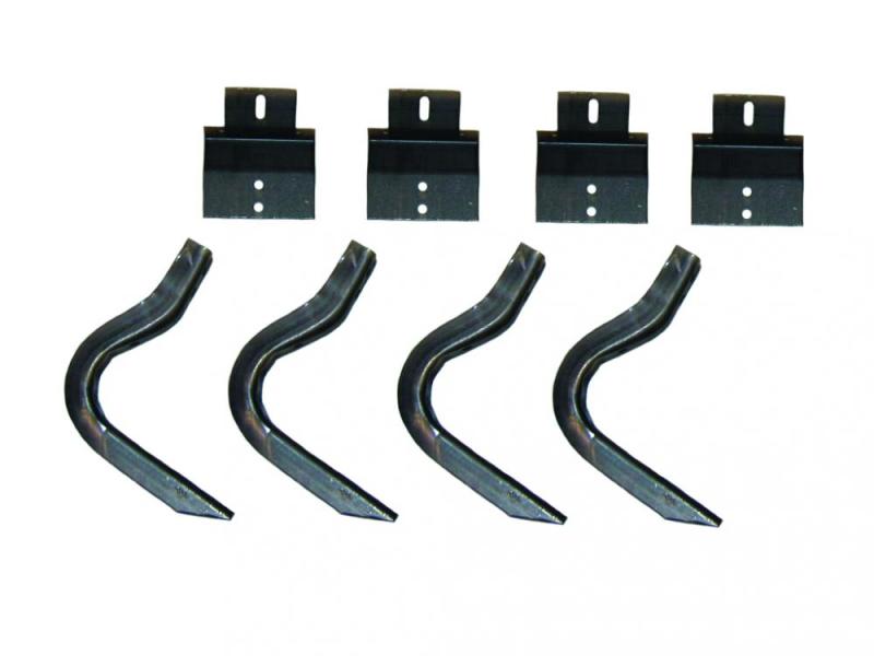 Black metal hooks for lund toyota tacoma double cab ez running board mounting bracket kit - brite