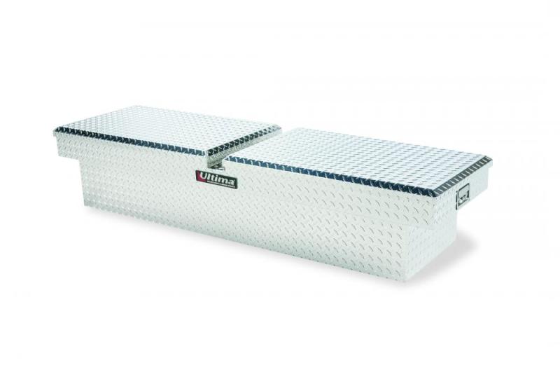 Lund ultima dual lid gull wing crossover tool box - brite, white plastic box with a lid