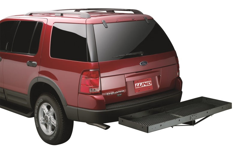 Red suv with hitch ramp - lund universal 20in x 60in basic cargo carrier for 2in hitches