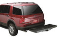 Red suv with attached ramp on lund universal cargo carrier for 2in hitches - black