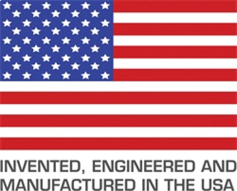 Lund universal bi-fold ramp - brite with ’invented, engineered and manufactured in the usa’ flag decor