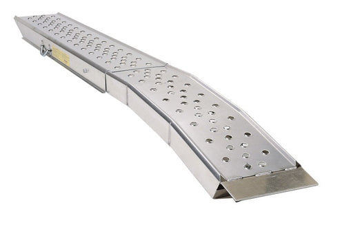 Lund universal folding arched ramps - brite stainless steel plate with holes