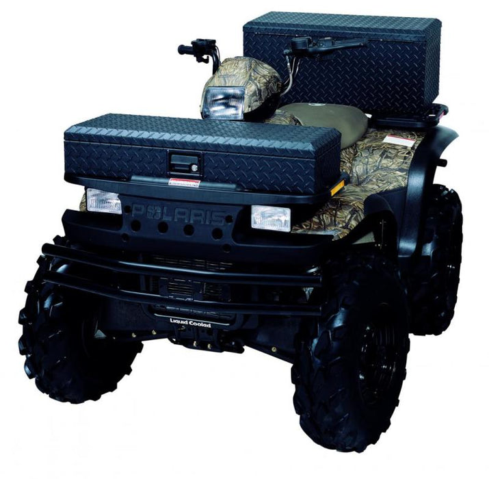 Black lund universal challenger specialty atv tool box with camo cover