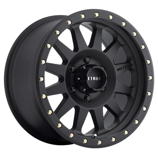 Method mr305 nv 18x9 double black wheel with gold studs
