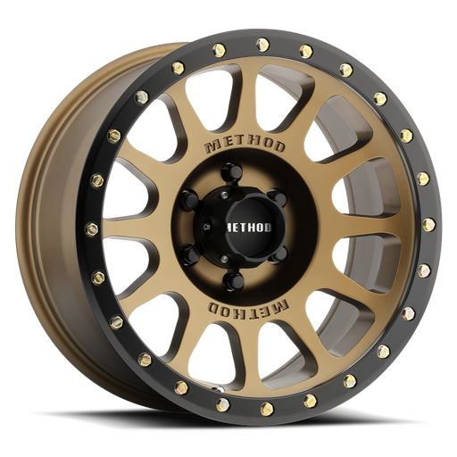 Method race wheels 305 nv 17x8.5 - bronze with black rim and gold spokes