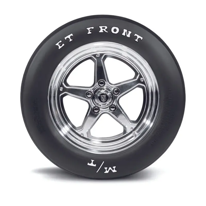 Mickey Thompson ET Front Tire Wheel - black and chrome with white spoke