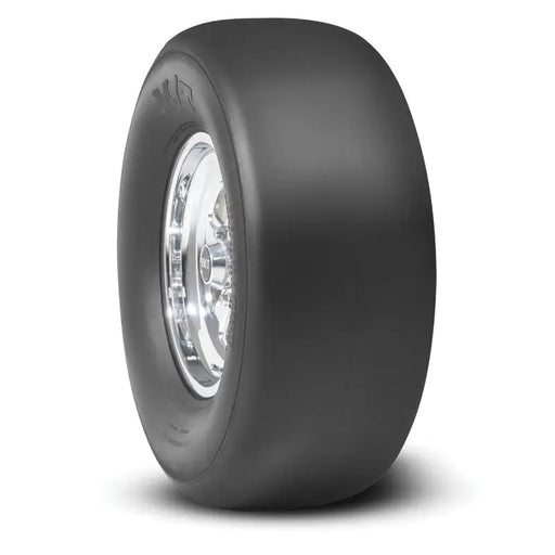 Mickey Thompson Pro Bracket Radial Tire with white rim and black wheel