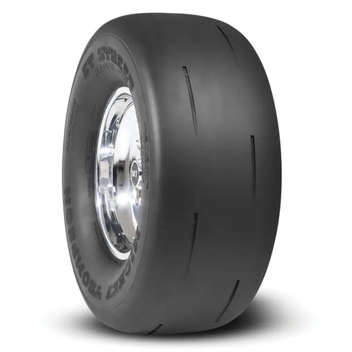 Close up of Mickey Thompson ET Street Radial Pro Tire on white background