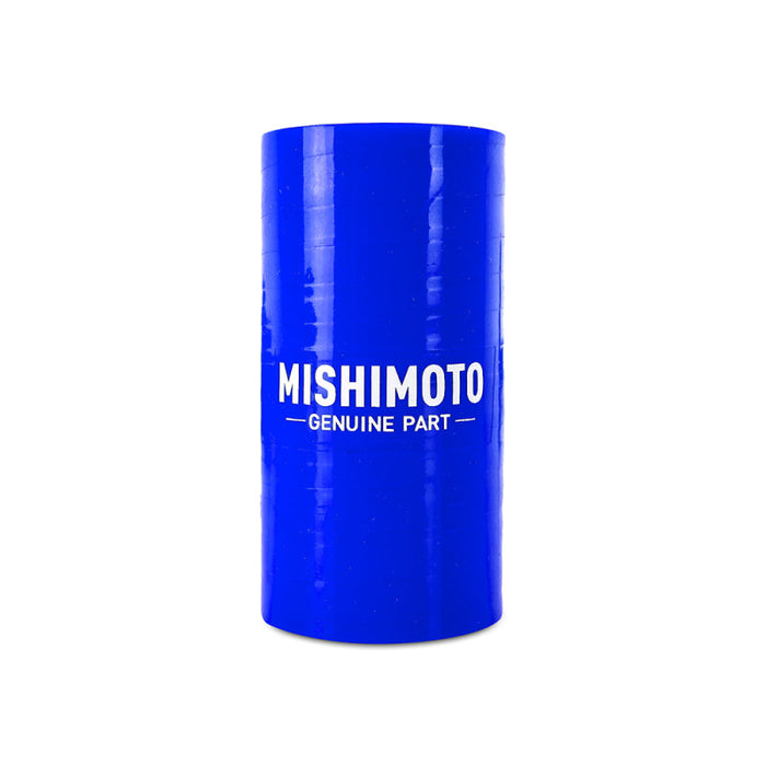 Mishimoto silicone heater hose kit in blue with ’miso’ cylinder