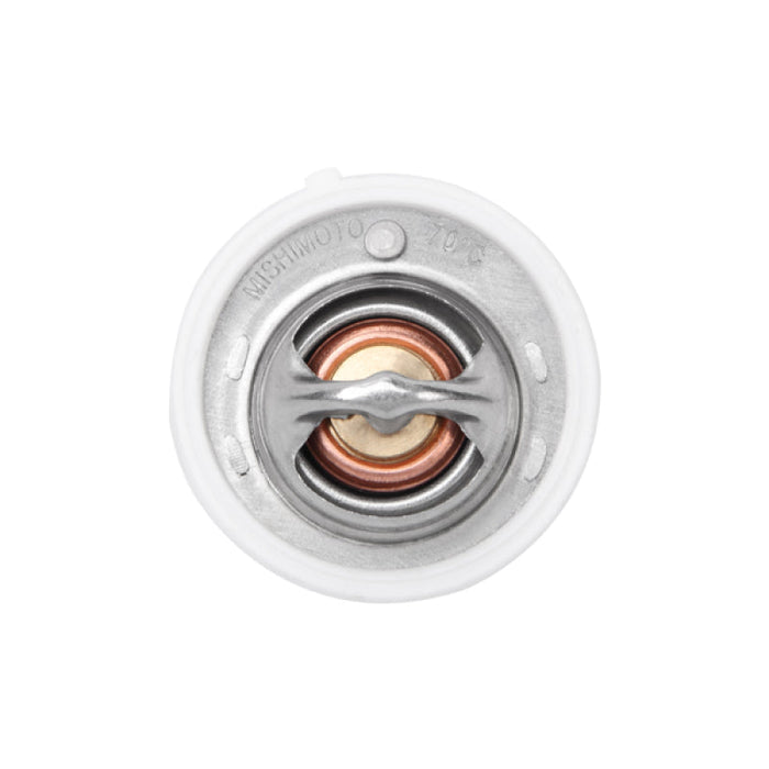 Mishimoto 97-05 dodge neon / srt4 70 degree racing thermostat - white light with red and white button