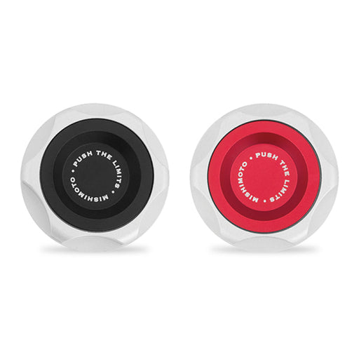 Mishimoto honda oil filler cap - black with red and white push button for acura integra