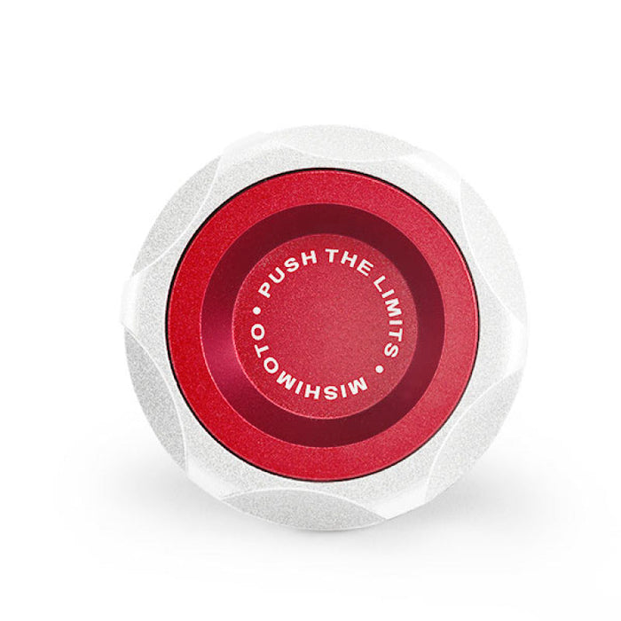 Mishimoto honda oil filler cap - red with red and white push button on white base