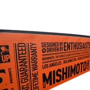 Mishimoto r33/r34 nissan skyline manual aluminum radiator - large orange sign with black lettering