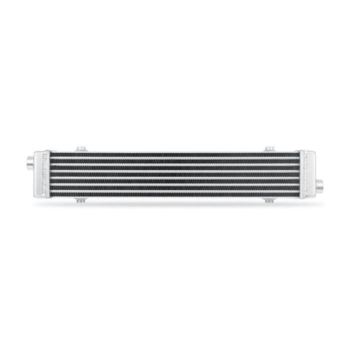 Mishimoto universal tube and fin cross flow performance oil cooler - black and white intercooler on white background
