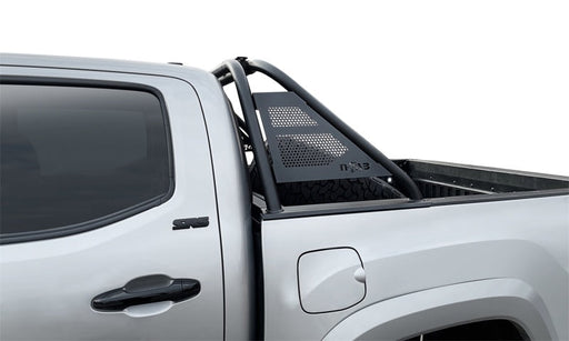 N-fab arc sport bar for toyota tacoma - textured black, truck with truck bed on it