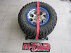 N-fab bed mounted tire carrier - red and blue wheel - gloss black - universal