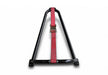 N-fab bed mounted tire carrier - red and black luggage strap