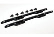 Black metal brackets for front bumper on n-fab epyx 07-18 jeep wrangler jk 4dr suv - cab length - tex. Black