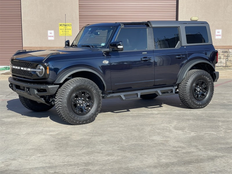 N-fab epyx 2021 ford bronco 4 door full length tex black suv parked in front of a building