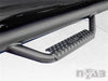 Steel pipe side bar on n-fab nerf step for toyota tacoma double cab 6ft bed - tex. Black