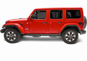 Red jeep wrangler jl with n-fab nerf steps - gloss black