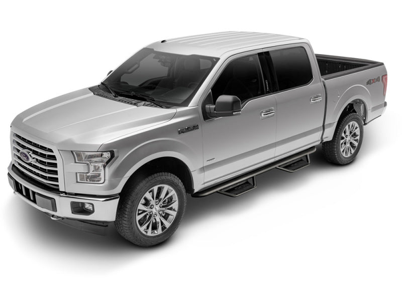 Silver toyota tacoma double cab truck on white background - n-fab podium lg 16-17, tex. Black - 3in