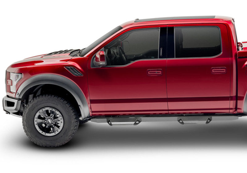 Red n-fab predator pro step system for toyota tacoma double cab - tex. Black