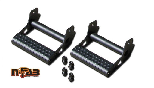 N-fab rkr universal detachable step - pair - tex. Black with black plastic front bumpers for jeep