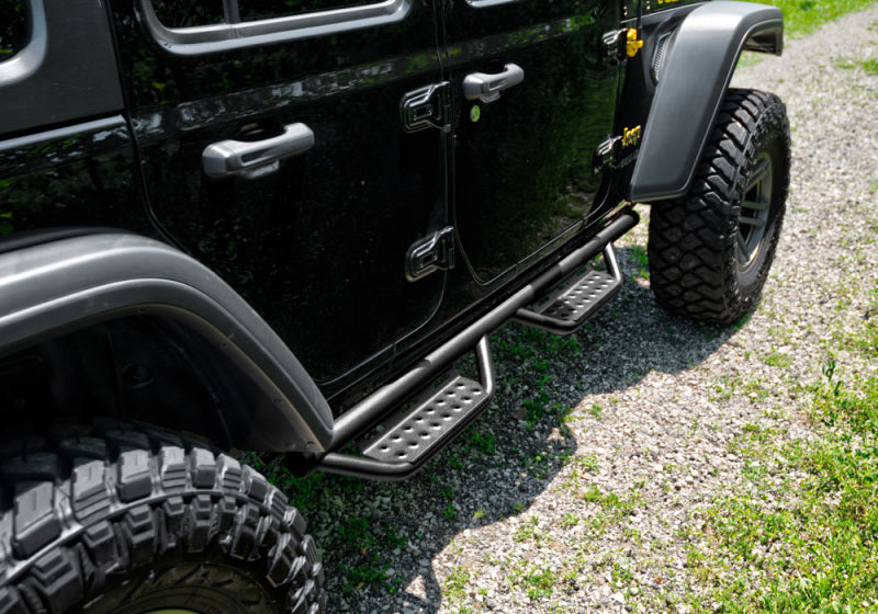 N-fab rs nerf step 18-19 jeep wrangler jl 4dr - tex. Black - cab length nerf steps