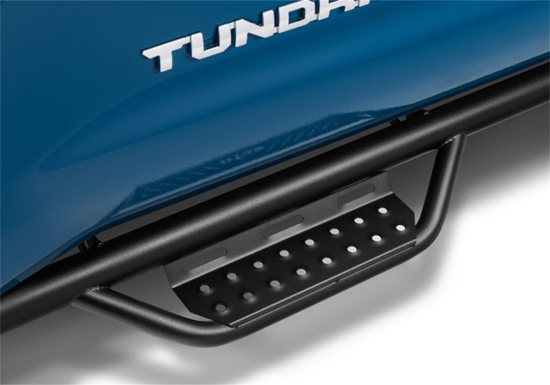 Front bumper plate with logo on n-fab rs nerf step 2020 jeep wrangler gladiator 4dr all beds - cab length - tex. Black