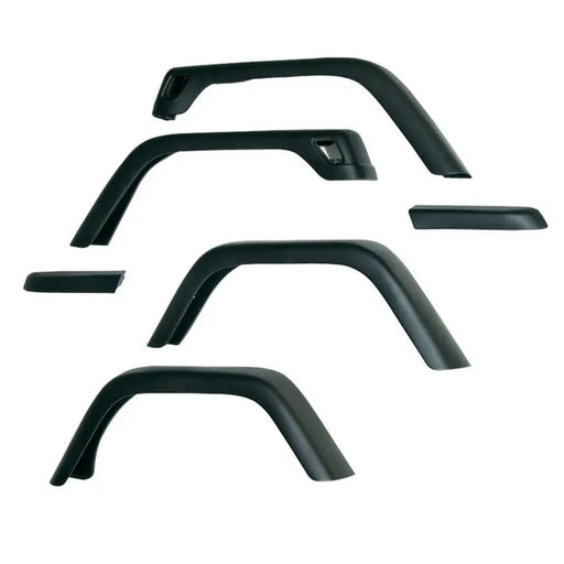 Omix 7-Inch Fender Flare Kit for 97-06 Jeep Wrangler - Set of Four Black Plastic Fenders